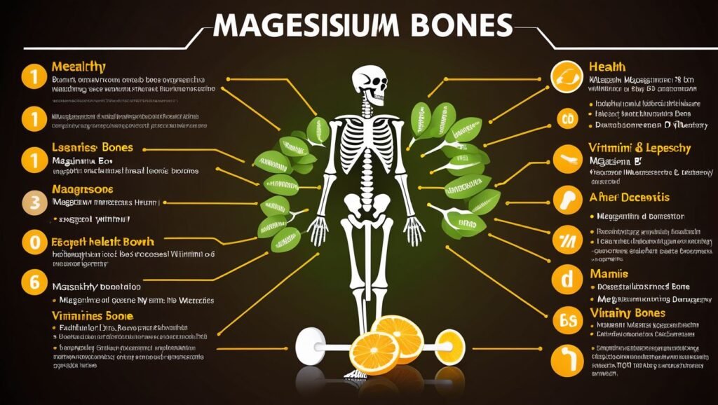 "Bone Health with Magnesium, Vitamin D, and Vitamin B6"

Alt Text: "Graphic showing healthy bones supported by magnesium, Vitamin D, and Vitamin B6 for enhanced bone density and strength."