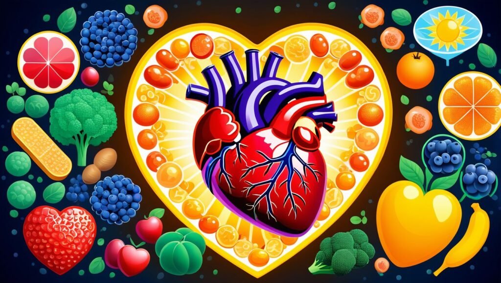 "Vitamin B1, B6, B12 for Immune and Heart Health"

Alt Text: "Graphic showing a strong immune system and a healthy heart, supported by Vitamin B1, B6, and B12 for overall well-being."