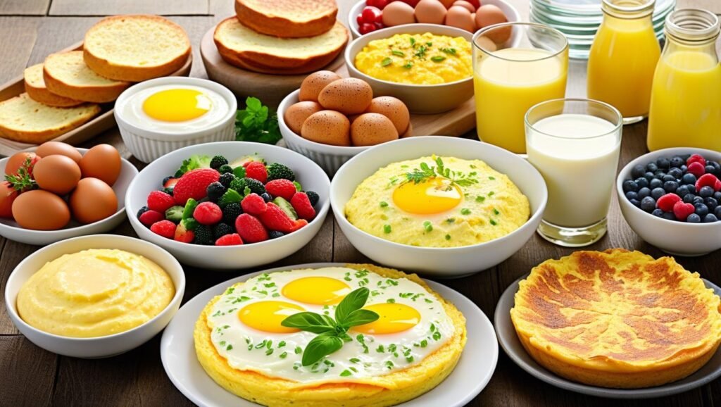 "Versatility of Milk and Eggs in Cooking"

Alt Text: "A variety of dishes made with milk and eggs, showcasing their versatility in cooking and baking."