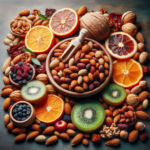 Dry Fruits: a bowl of nuts and fruits