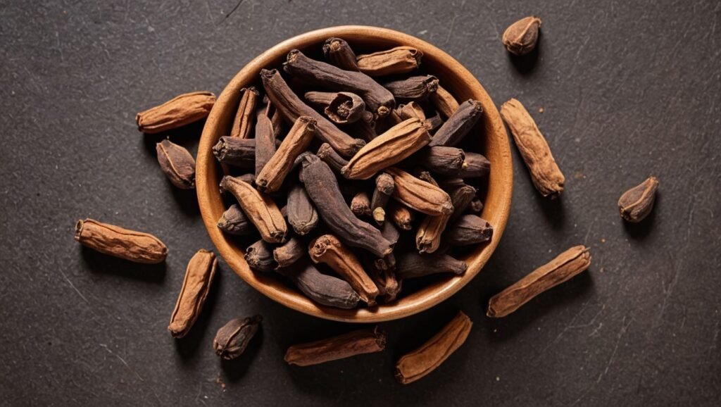 10 Essential Clove Benefits for Better Health - "A digital illustration of cloves being used in various forms, such as whole cloves, clove oil, and clove powder, with annotations explaining their health benefits and uses."