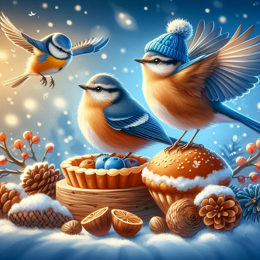 "Beautiful birds to spot this winter season illustration."