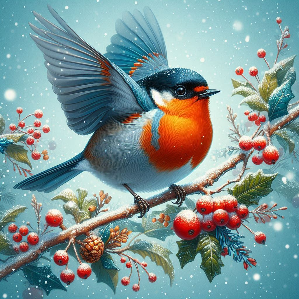 "Beautiful birds to spot this winter season illustration."