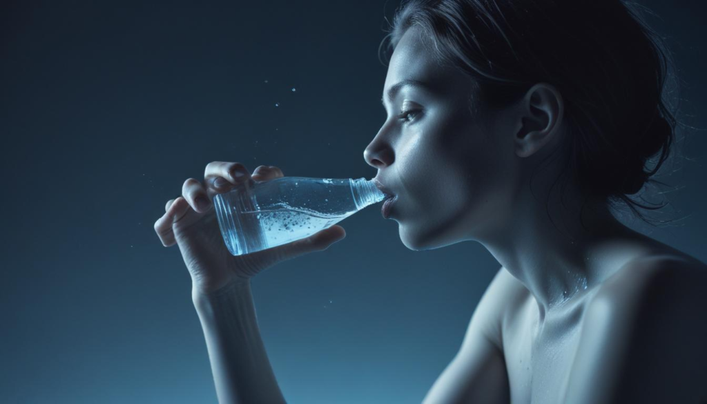 "An illustration of a person drinking water, highlighting the importance of staying hydrated for digestive health and preventing piles and fissures."

Alt text: "Illustration of a person drinking water, emphasizing hydration's role in digestive health and preventing piles and fissures."