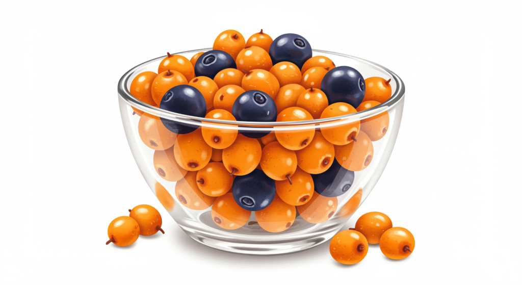 Powerful Fruits: “Illustration of a variety of berries in a bowl, highlighting their antioxidant content.”

Alt Text: Bowl of berries rich in antioxidants.