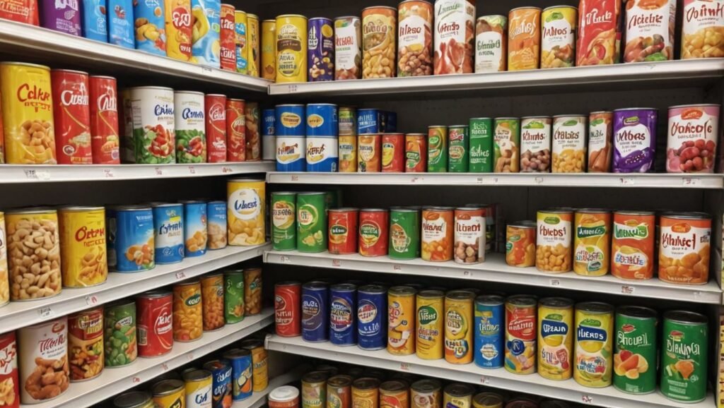 "Various packaged food items with ingredient labels"

Alt Text: Various packaged food items showing ingredient labels with additives and preservatives.