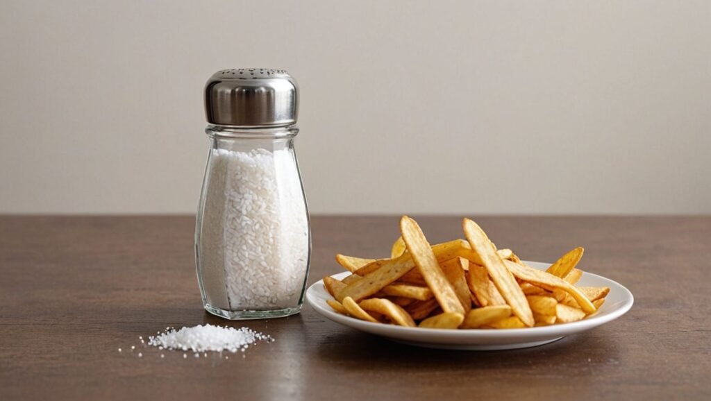 Toxic Foods: "Salt shaker and processed snack foods like chips"

Alt Text: Salt shaker next to processed snack foods like chips.