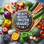 Illustration of 10 amazing reasons to choose frozen vegetables."