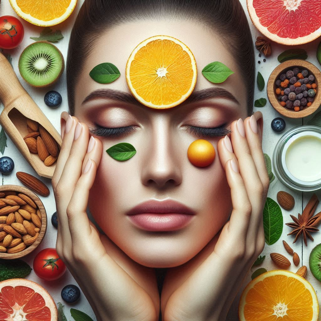 Healthy eyes naturally: "A colorful and engaging visual displaying the title '7 Powerful Tips for Healthy Eyes Naturally' with icons or illustrations representing eye health, such as healthy foods, sunglasses, and restful sleep."