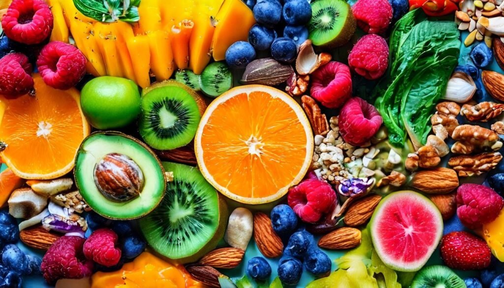 A vibrant collage of healthy anti-inflammatory foods, including colorful fruits, vegetables, nuts, and seeds, emphasizing the importance of dietary changes for pain management."

Alt text: "Collage of anti-inflammatory foods for pain management."